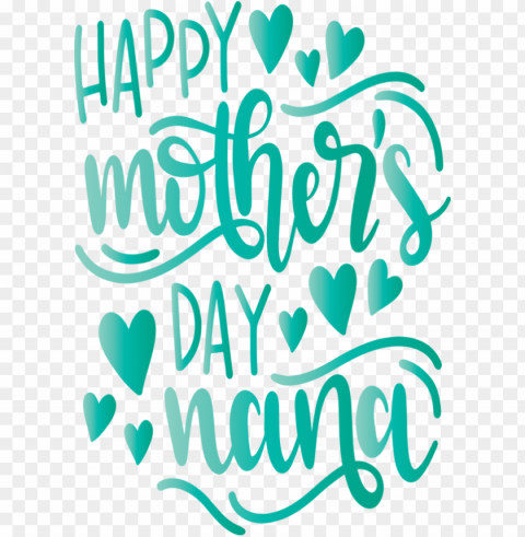 Mother's Day Text Green Font for Mothers Day Calligraphy for Mothers Day PNG files with transparent canvas collection