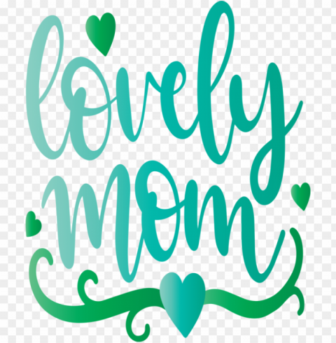 Mother's Day Text Green Font for Mothers Day Calligraphy for Mothers Day PNG Image Isolated with Transparency