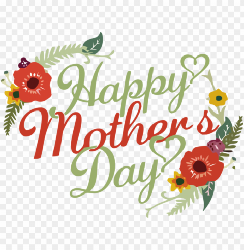 Mother's Day Text Greeting Font for Happy Mother's Day for Mothers Day Isolated Item on Transparent PNG Format