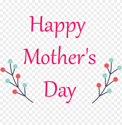 Mother's Day Text Pink Font for Happy Mother's Day for Mothers Day PNG Graphic with Isolated Transparency