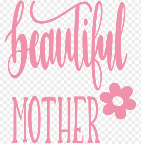 Mother's Day Text Pink Font for Mothers Day Calligraphy for Mothers Day PNG Graphic Isolated with Clarity