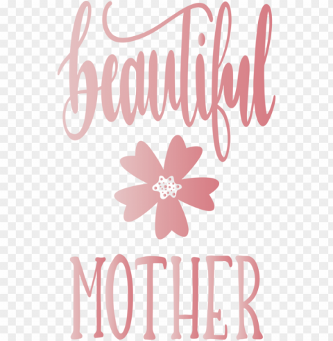Mother's Day Text Pink Font for Mothers Day Calligraphy for Mothers Day PNG high resolution free