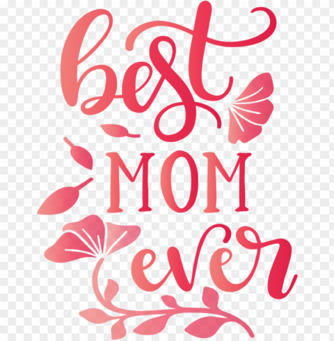 Mother's Day Text Pink Font for Mothers Day Calligraphy for Mothers Day PNG Image with Transparent Cutout