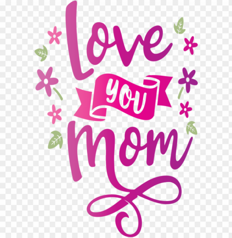 Mother's Day Text Pink Font for Mothers Day Calligraphy for Mothers Day PNG images for graphic design