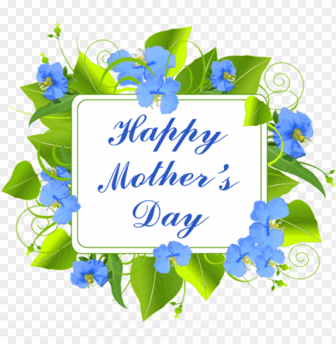 mothers day- blue mother's day Isolated Artwork on Transparent Background PNG PNG transparent with Clear Background ID f6f1701b