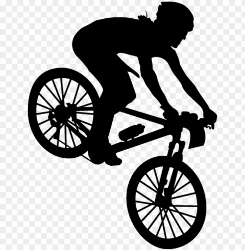 mountain biker silhouette sticker - mountain biker silhouette Clear Background PNG Isolated Element Detail