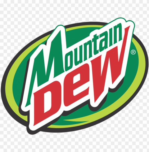 mountain dew logo - mountain dew black and white PNG Isolated Object on Clear Background