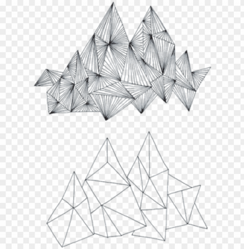 mountains - transparent minimalist geometric HighResolution PNG Isolated Artwork