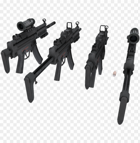 mp5 submachine gun wip - mp5 reflex sight Isolated Design in Transparent Background PNG