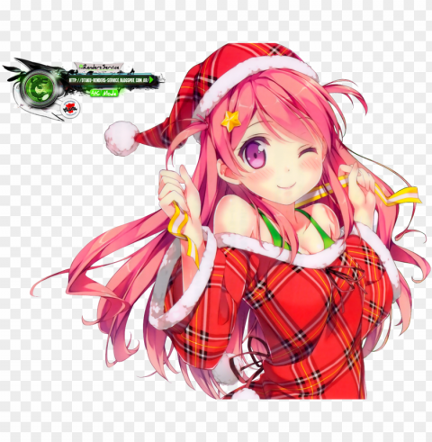 msyugioh123 images santa anime girl hd wallpaper and - cute girl anime render PNG cutout