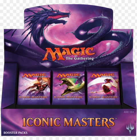 mtg magic iconic masters booster box - iconic masters booster box Isolated Character in Transparent PNG Format