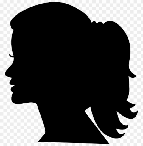 Mujer De Perfil Isolated Graphic On Clear Background PNG