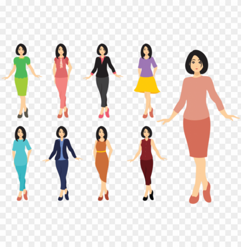 mujer vectors - woman full body vector HighQuality Transparent PNG Isolated Object