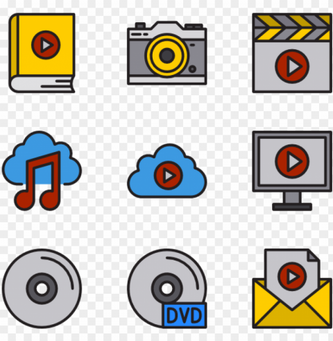 multimedia 36 icons Transparent PNG Image Isolation PNG transparent with Clear Background ID f6a3cfab