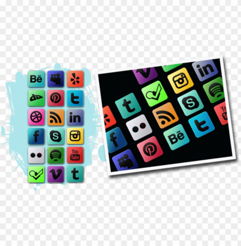 multlored social media icons - icon PNG image with no background