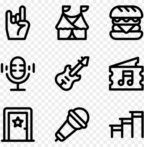 music festival 40 icons - logistic icons Transparent Background Isolated PNG Design Element
