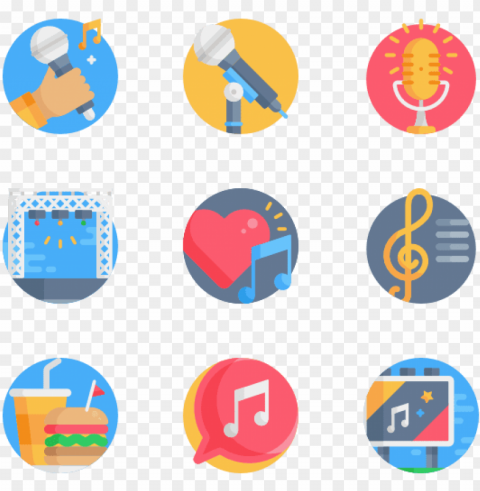 music festival 50 icons - icon PNG files with alpha channel assortment