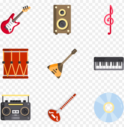 Music Instruments Icons - Music Instrument Icon Vector Isolated Element With Clear Background PNG