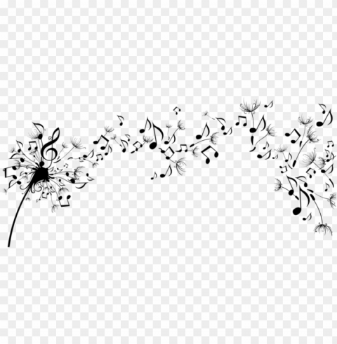 music notes - dandelion with musical notes Clear Background PNG Isolated Element Detail