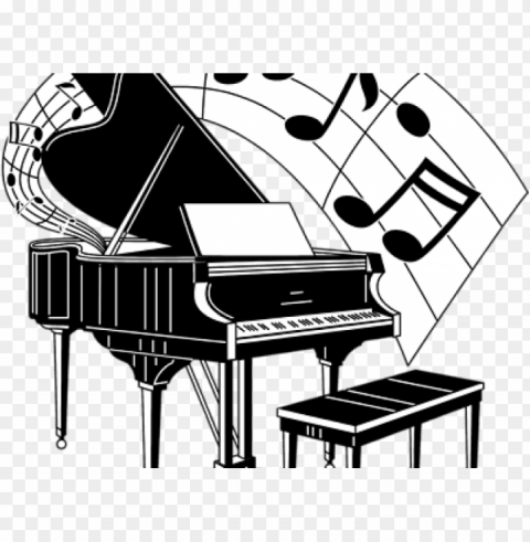 music piano cliparts - piano with music notes clipart PNG with clear overlay PNG transparent with Clear Background ID 54b4d305