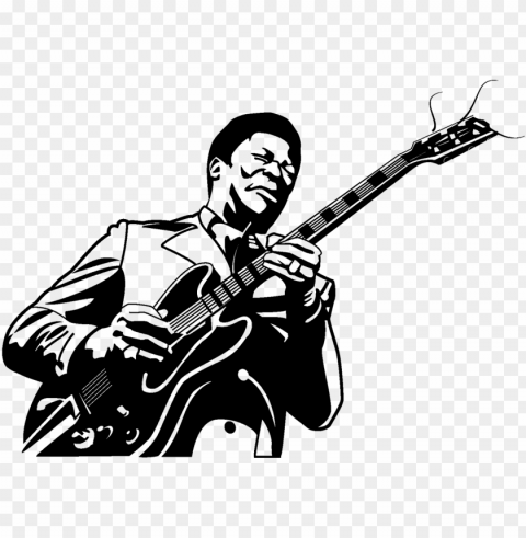 musician singer blues drawing silhouette transprent - bb king vector art PNG transparent graphics for download