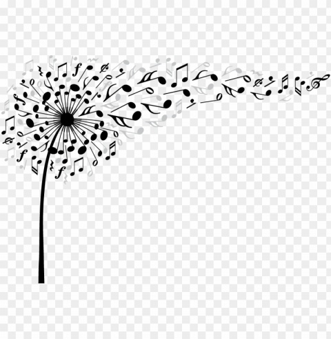 musicnotes scmusicalnotes musicalnotes flowe - dandelion flower vector PNG transparent pictures for projects