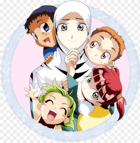 muslim anime my lovelies by bekkouche - every day is mother's day in islam PNG images with no watermark
