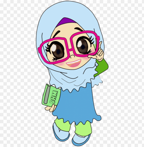 muslim girls muslim women doodle kids hijab cartoon - muslimah cartoo PNG Image with Isolated Element