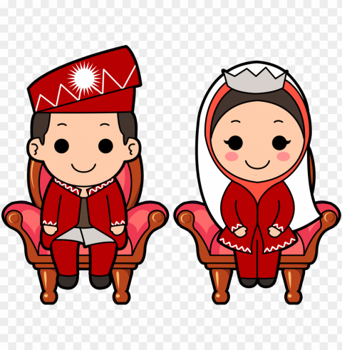muslim wedding cartoon - muslim wedding couple cartoon Isolated Graphic on HighQuality Transparent PNG PNG transparent with Clear Background ID b13589e9