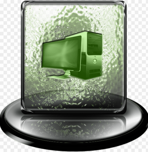 my computer icon - green my computer ico Isolated Artwork in HighResolution PNG