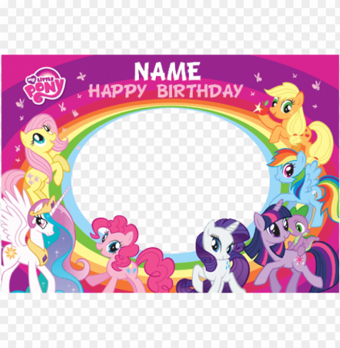 my little pony clipart happy birthday - my little pony happy birthday card Transparent Background Isolated PNG Illustration