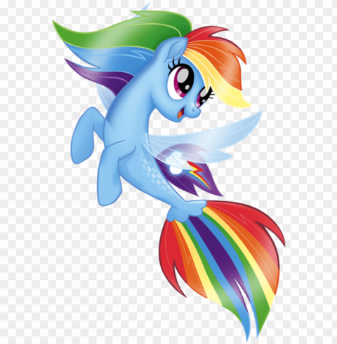 my little pony mermaid rainbow dash PNG with transparent background for free