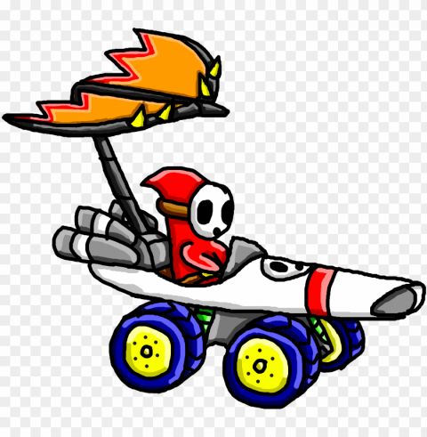 my ride in mario kart - shy guy PNG no background free