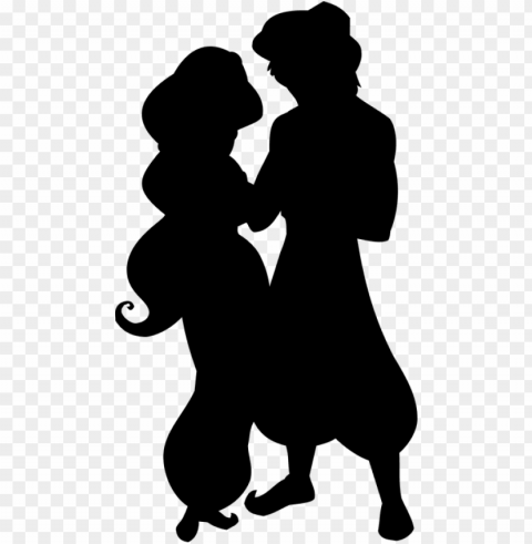 my silhouette's future - aladdin and jasmine sv Clean Background Isolated PNG Object