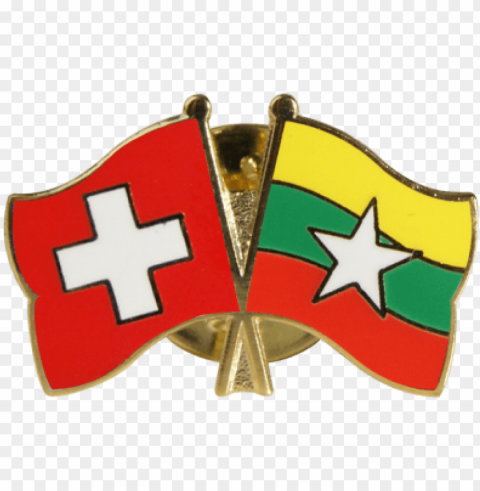 myanmar friendship flag pin badge - saudi arabia PNG Image with Isolated Graphic