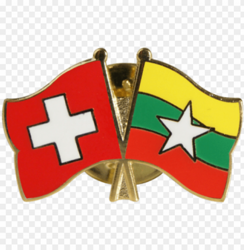 Myanmar Friendship Flag Pin Badge - Saudi Arabia PNG Image With Isolated Graphic