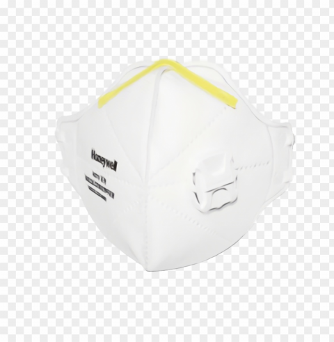 N95 doctor Mask White yellow Transparent Background PNG Object Isolation