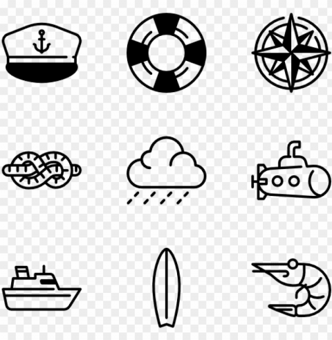 nauts 60 icons - nautical icons PNG transparent elements package