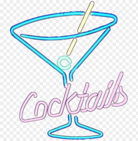 neon cocktails sign PNG images with clear alpha channel broad assortment