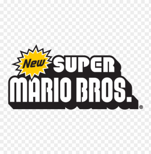 new super mario bros nintendo vector logo PNG images for graphic design