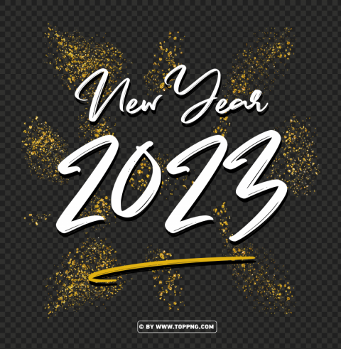 new year 2023 with glitter background PNG with no bg - Image ID 099389dd