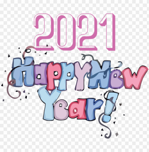 New Year Birthday Wish Greeting card for Happy New Year 2021 for New Year Isolated Artwork in Transparent PNG