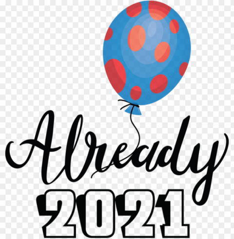 New Year Logo Balloon Line for Happy New Year 2021 for New Year Isolated Element on HighQuality PNG