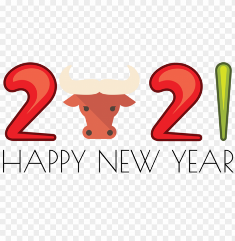 New Year Logo Cartoon Design for Happy New Year 2021 for New Year Free PNG images with alpha channel