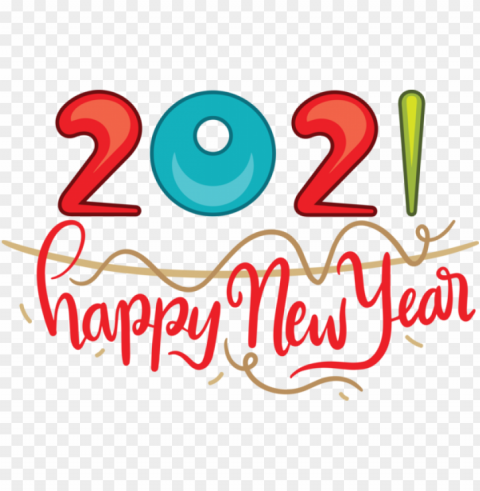 New Year Logo Drawing Watercolor painting for Happy New Year 2021 for New Year Isolated Artwork on Clear Background PNG