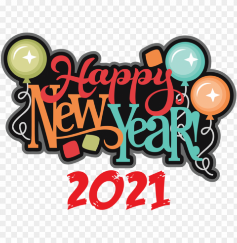 New Year New Year New Year's Day New Year's Eve for Happy New Year 2021 for New Year Isolated Character in Transparent PNG Format