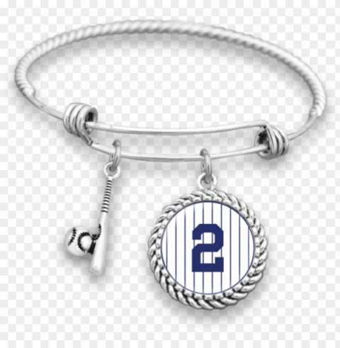 new york baseball #2 charm bracelet derek jeter bracelet PNG with Isolated Object