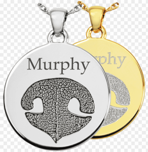 noseprint round sterling silver pet cremation necklace Isolated Artwork on Clear Transparent PNG