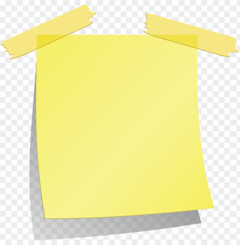 note tape paper light yellow notepad blank Transparent PNG images pack