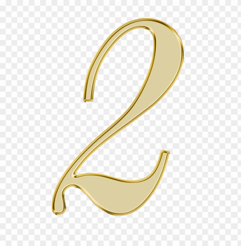 number 2 golden PNG images with no fees